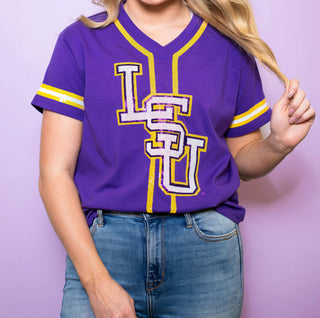 LSU Baseball Sequin Tee