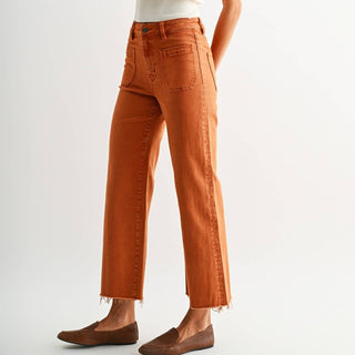 MICA HIGH RISE WIDE LEG CROP RAW HEM