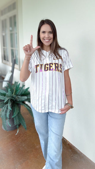 LSU Tigers Sequin Pinstriped Jersey