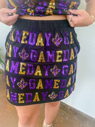 Geaux All Out Sequin Set Purple & Gold