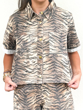 Tiger Territory Cropped Shacket