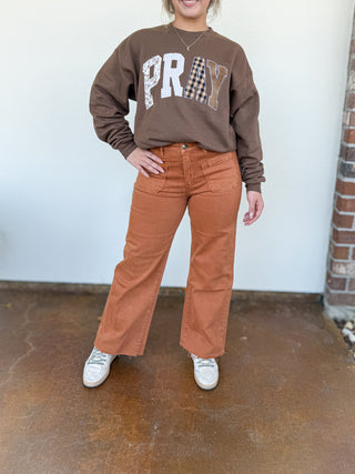 MICA HIGH RISE WIDE LEG CROP RAW HEM