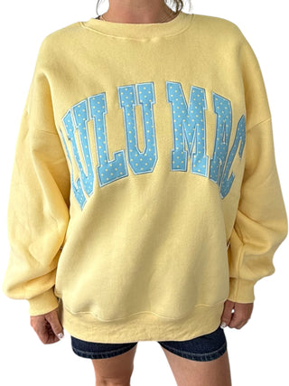 LULU Mac Polka Dot Sweatshirt - Butter/Light Blue