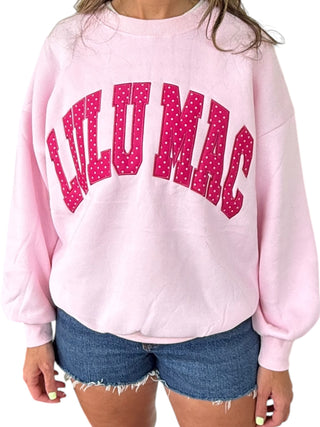 LULU Mac Polka Dot Sweatshirt - Light Pink/Hot Pink