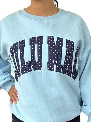 LULU Mac Polka Dot Sweatshirt - Light Blue/Navy