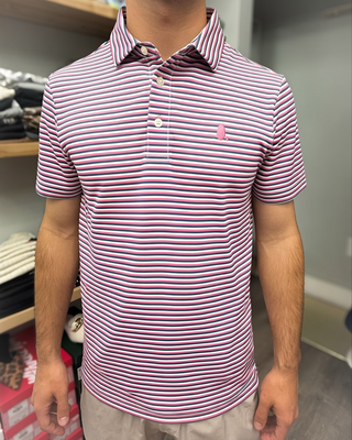 Pink & Grey Stripe Polo