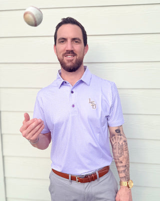 LSU Gingham Polo
