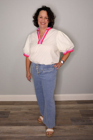 Color Pop V- Neck