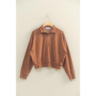 Collar Zip Sweatshirt