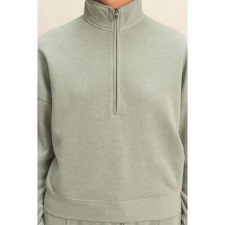 Collar Zip Sweatshirt