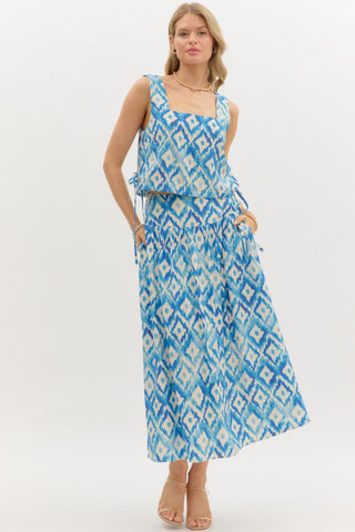 The “Indira” Ikat Side-Tie Top