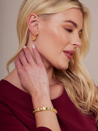 Square Crystal Metal Stretch Bracelet