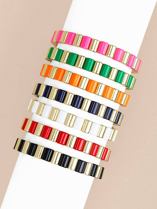 Enamel Tile Stretch Bracelet