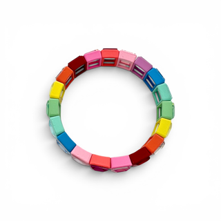 Rectangle Rainbow Crystal Stretch Bracelets