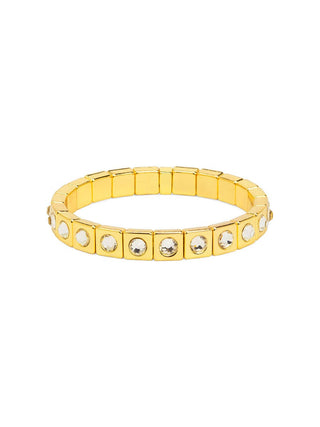 Square Crystal Metal Stretch Bracelet