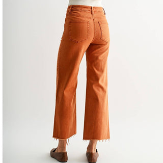 MICA HIGH RISE WIDE LEG CROP RAW HEM
